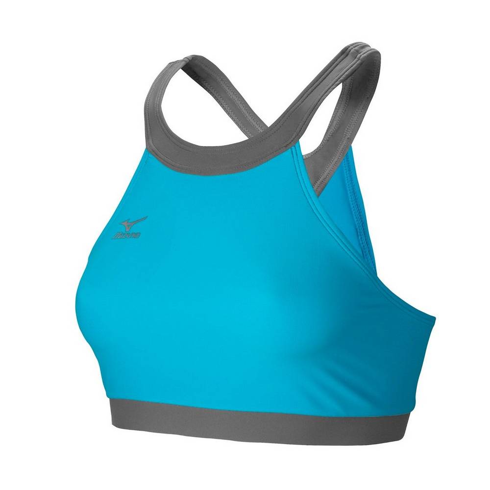 Sujetador Deportivo Mizuno Odyssey Altas Neck Mujer Azules Turquesa/Gris Baratas OZDN-42539